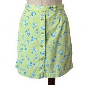 Vintage Y2K Spring Green & Blue Floral Skort - Button Front - Liz Claiborne